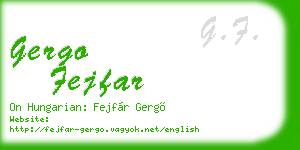 gergo fejfar business card